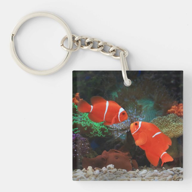 Cute Aquarium Themed Fish Tank Key Ring (Front)