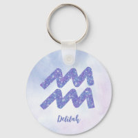 Cute Aquarius Astrology Sign Personalised Purple