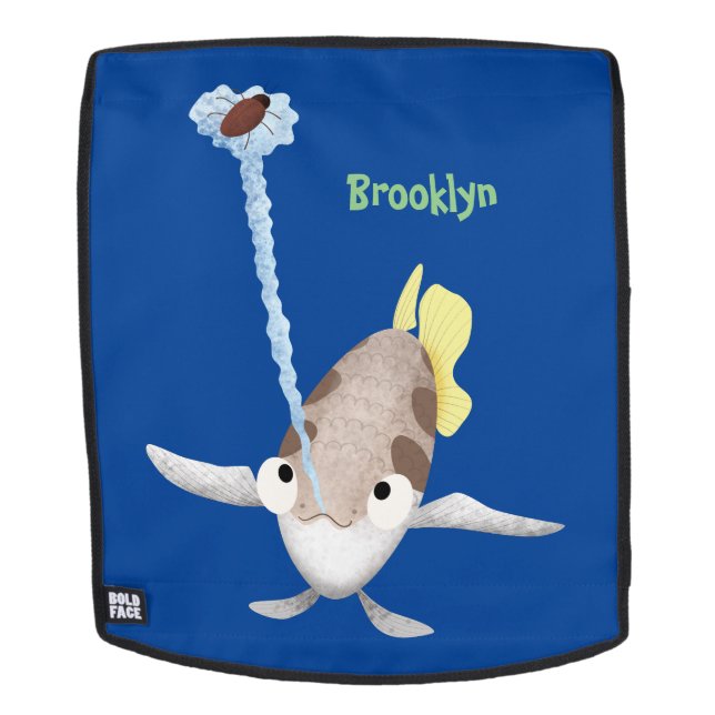 Cute Archerfish cartoon illustration  Backpack (Removable Face)
