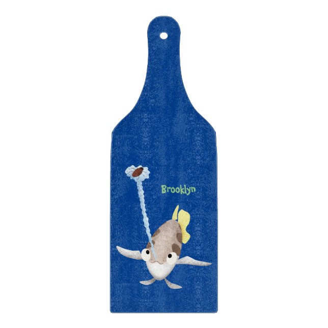 Cute Archerfish cartoon illustration Cutting Board (Front)