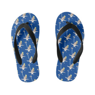 Cute Archerfish cartoon illustration  Kid's Flip Flops