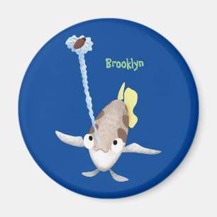Cute Archerfish cartoon illustration Magnet