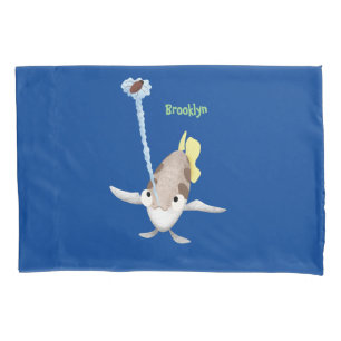 Cute Archerfish cartoon illustration  Pillowcase
