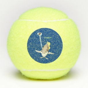 Cute Archerfish cartoon illustration  Tennis Balls