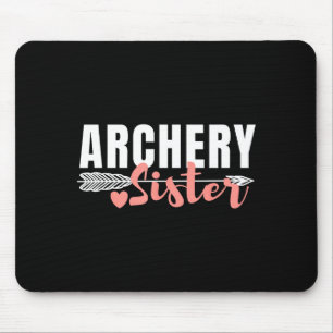 Cute archery sister matching family team photo mouse mat