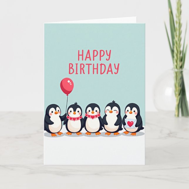 Cute Arctic Birthday Card (Front)