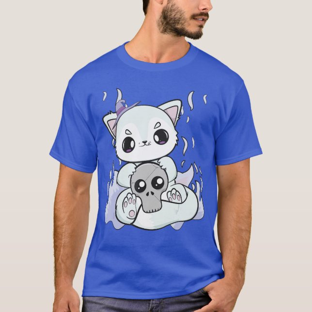 Cute Arctic Fo With Kawaii Halloweenoy For Horror  T-Shirt (Front)