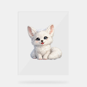 Cute Arctic Fox Cosy Positive Vibes Design Acrylic Sign