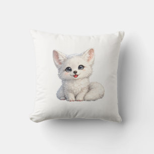 Cute Arctic Fox Cosy Positive Vibes Design Cushion