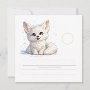 Cute Arctic Fox Cosy Positive Vibes Design Invitation