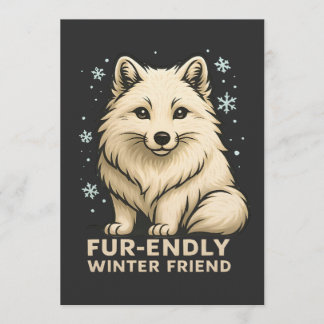Cute Arctic Fox – “Fur-endly Winter Friend” Invitation