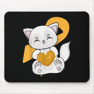 Cute Arctic Fox With Orange Ribbon For Leukaemia A Mouse Mat
