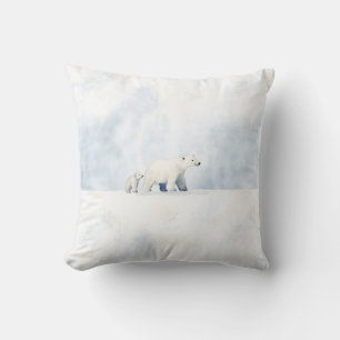 Cute arctic polar bear family cushion