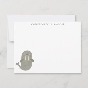 Cute Arctic Walrus Personalised Stationery Card