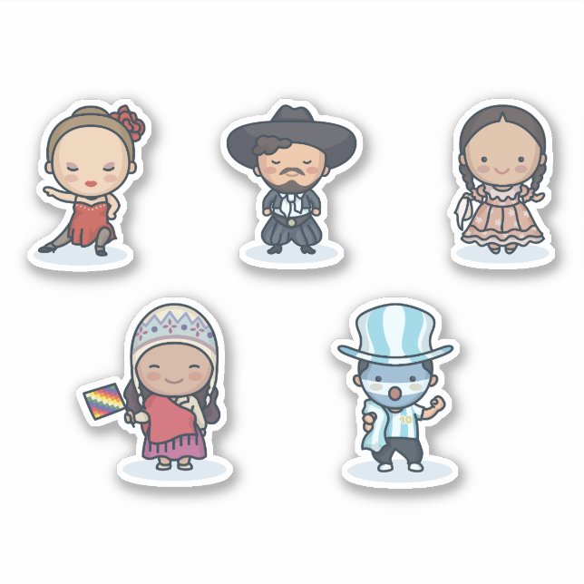 CUTE ARGENTINIAN CHARACTERS SET (Front)