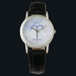 Cute Aries Astrology Sign Personalised Watch<br><div class="desc">This pretty,  personalised purple and lavender Aries watch features your astrological sign from the Zodiac in a beautiful sparkle like the constellations. Customise this cute wristwatch gift with your name in beautiful cursive script for someone with a late March or early April birthday.</div>