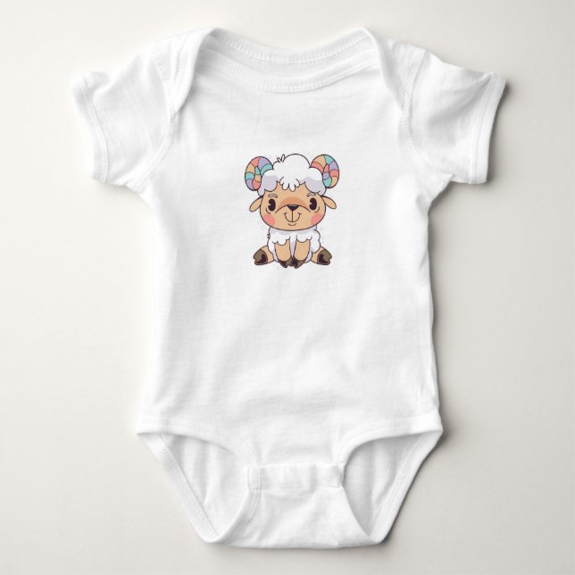 Cute Aries  Baby Bodysuit (Front)