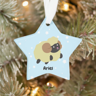 Cute Aries Star Ornament
