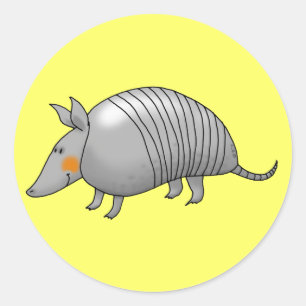 Cute armadillo classic round sticker