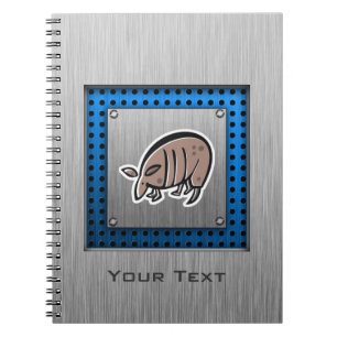 Cute Armadillo; Metal-look Notebook