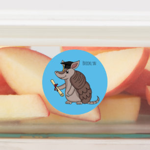 Cute armadillo with graduation cap cartoon