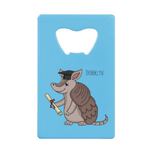 Cute armadillo with graduation cap cartoon