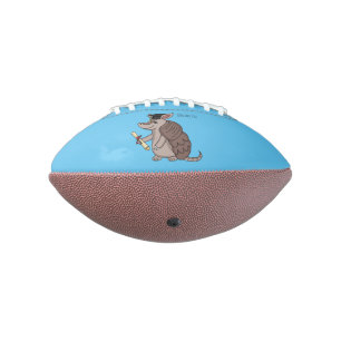 Cute armadillo with graduation cap cartoon american football