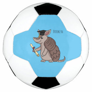 Cute armadillo with graduation cap cartoon football