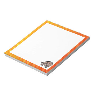 Cute Armadillo; Yellow Orange Notepad