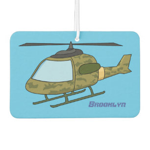 Cute army camoflage helicopter cartoon  car air freshener
