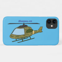 Cute army camoflage helicopter cartoon
