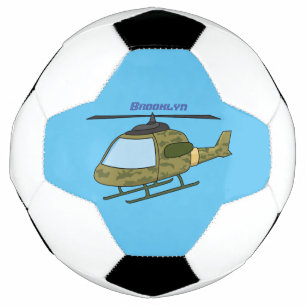 Cute army camoflage helicopter cartoon football