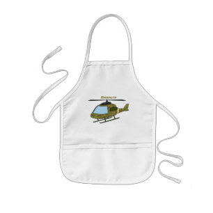 Cute army camoflage helicopter cartoon kids apron
