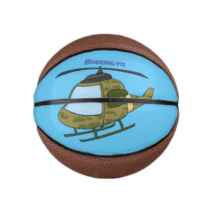 Cute army camoflage helicopter cartoon mini basketball