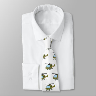 Cute army camoflage helicopter cartoon tie