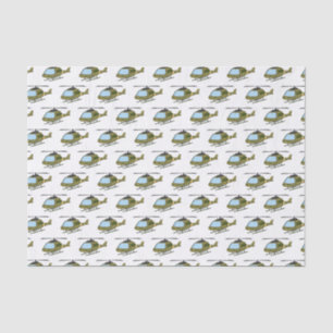 Cute army camoflage helicopter cartoon tissue paper