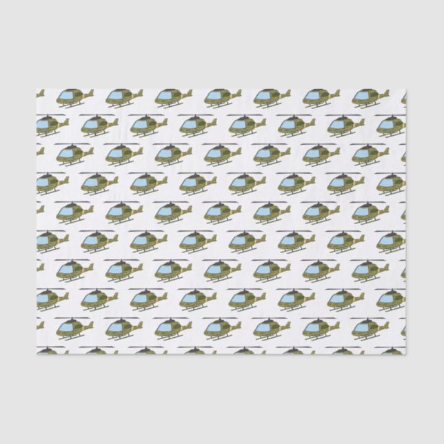 Cute army camoflage helicopter cartoon tissue paper (Front)