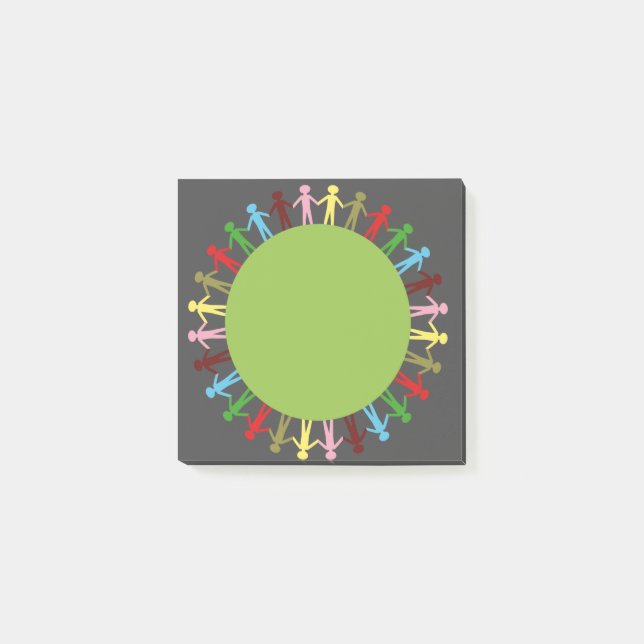 Cute around the world colourful girl's post-it notes (Front)