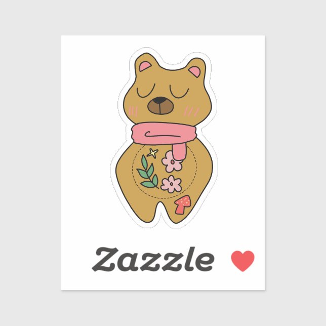 Cute Arrogant Brown Bear For Laptop and Planner (Sheet)