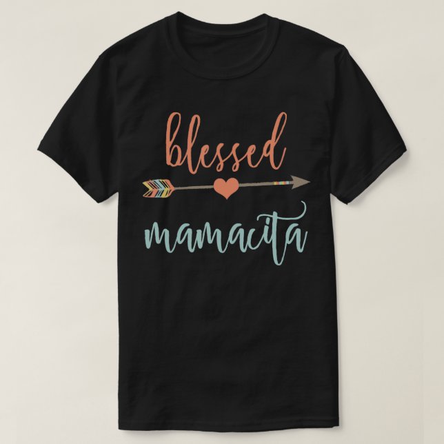 Cute Arrow Blessed Mamacita  Announcement  T-Shirt (Design Front)