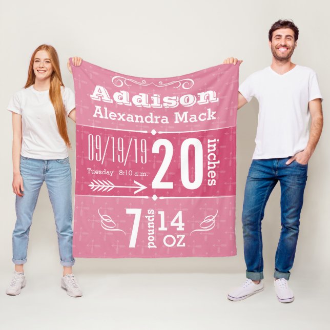 Cute Arrow Pattern Any Colour Baby Blanket (In Situ)