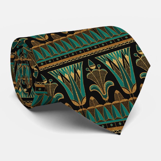 Cute art deco pattern neck tie (Rolled)