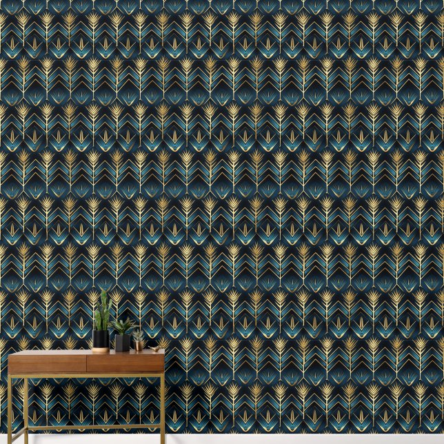 Cute art Deco tiled pattern Wallpaper  (Hallway)