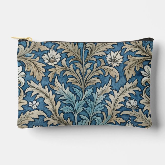 Cute Art Nouveau Watercolor Floral Cosmetic Bag (Front)
