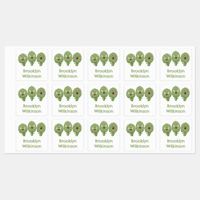 Cute artichokes vegetable cartoon personalized (Sheet)
