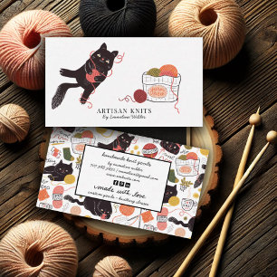 Cute Artisan Knit Goods And Knitting Instruction Business Card