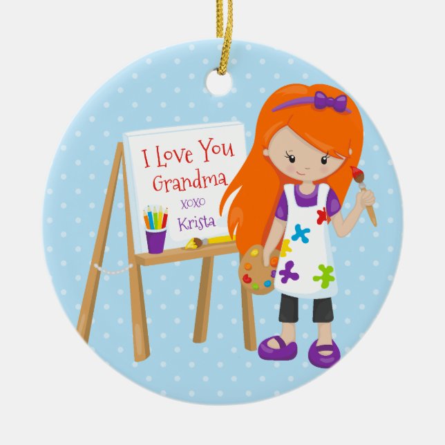 Cute Artist Grandparent Christmas Ornament (Front)