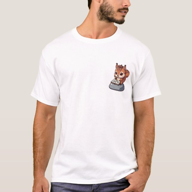 Cute Artist Squirrel Wearing Beret T-Shirt (Front)