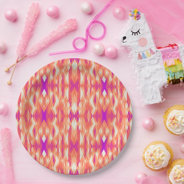 Cute artistic geometric patterns paper plate (Party)