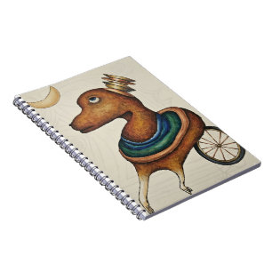 Cute Artistic Vintage Dog Toy Spiral Notebook
